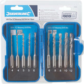 Silverline 10pc SDS Plus TCT Masonry Drill Stone Brick Concrete Set 4mm - 12mm